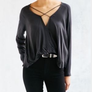UO Cross Deep-v Blouse